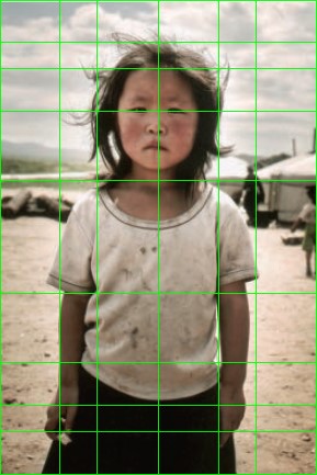 asian girl photo composed with golden ratio