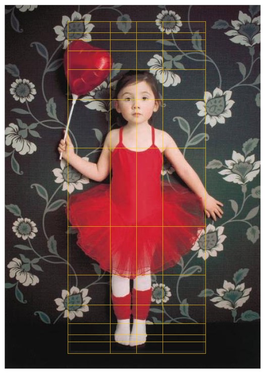 ballerina B with golden ratio lines