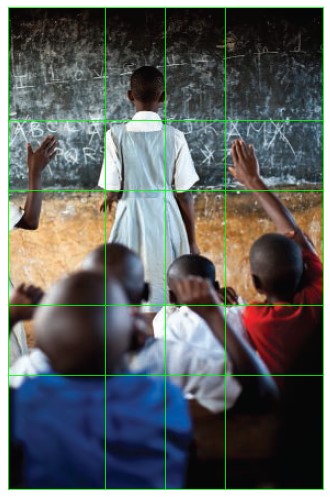 classroom photo showing golden ratio composition