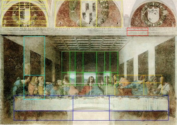 Leonardo da Vinci "The Last Supper" showing golden ratio lines in composition