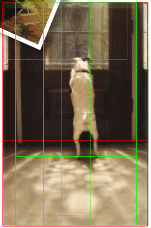 dog at door with golden ratio composition
