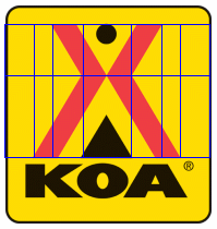 KOA logo showing golden ratios