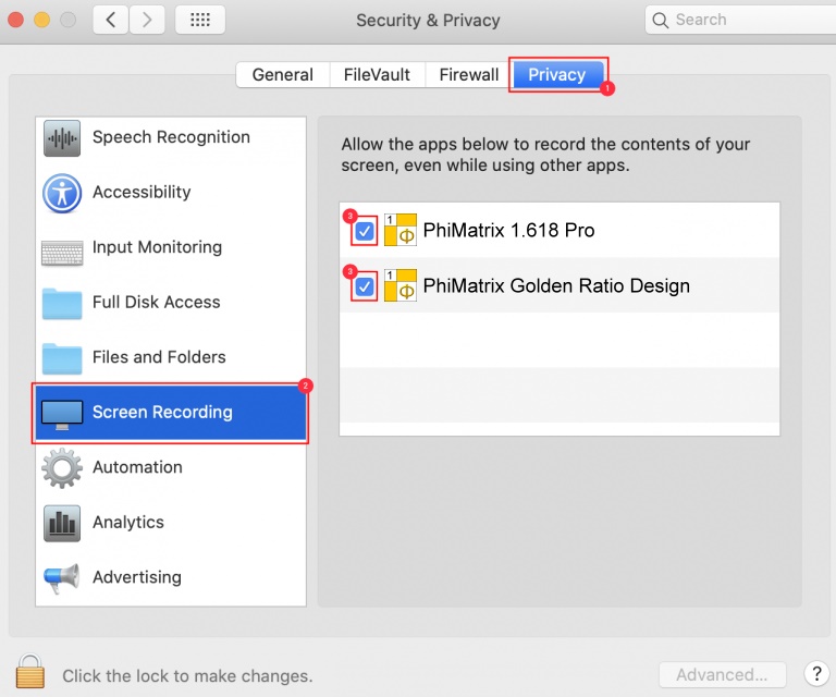 mac OS screen recording