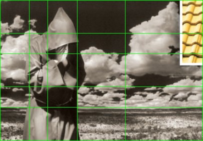 Photo of monk composed with golden ratio