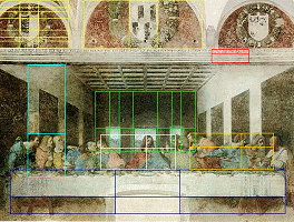 The Last Supper with golden ratio lines