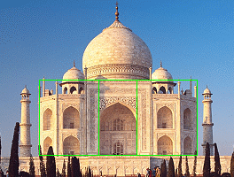 Taj Mahal with golden ratio