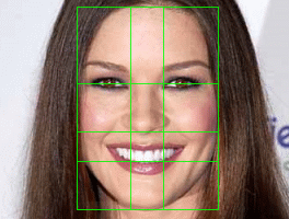 Catherine Zeta Jones portrait showing golden ratios