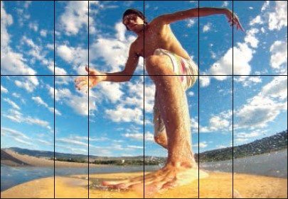 Surfer photo showing golden ratio composition