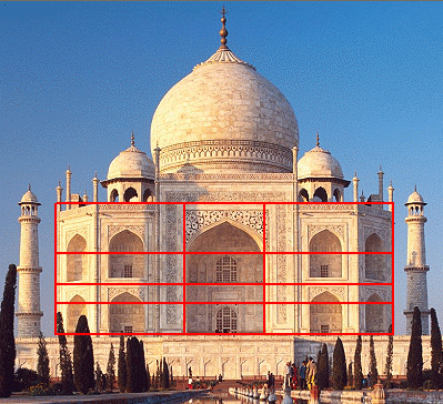 Taj Mahal showing golden ratio lines
